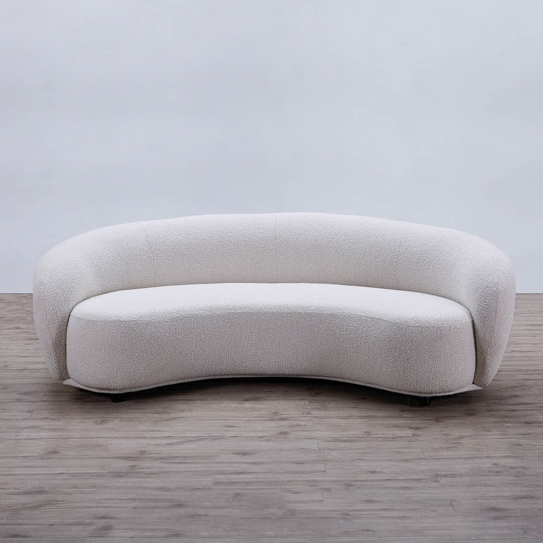 Curvo 3 Seater Boucle Sofa - Premium Ivory BUBULAND HOME
