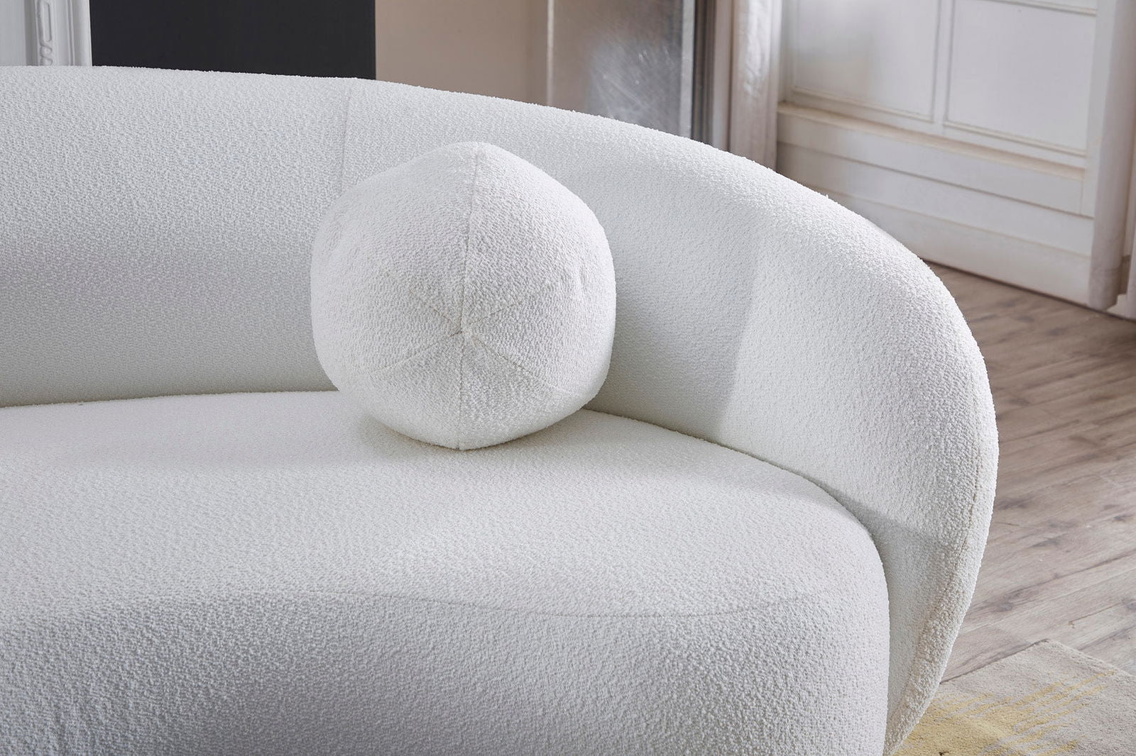 Curvo 3 Seater Boucle Sofa - Pure White | Limited Edit BUBULAND HOME