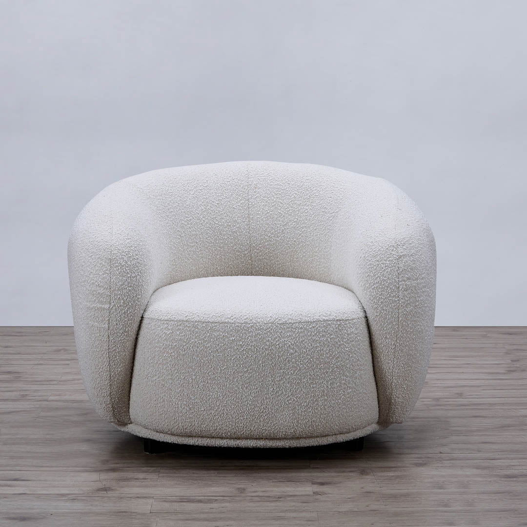 Curvo Occasional Armchair - Premium Ivory Boucle BUBULAND HOME