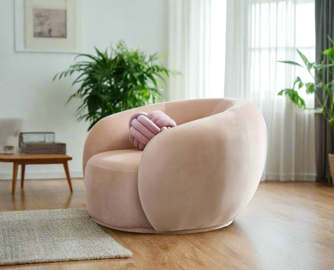 Curvo Occasional Armchair - Velvet Shell - sofa Shell Velvet BUBULAND HOME