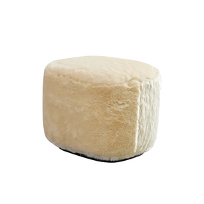 Curvo Oval Ottoman - Cream Faux Fur BUBULAND HOME