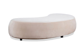 Curvo Velvet Curved Long Ottoman - Shell BUBULAND HOME
