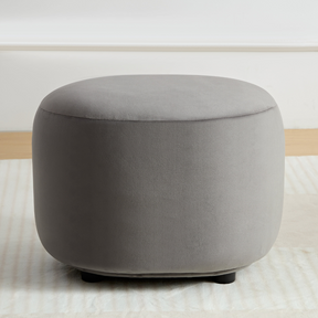 Curvo Velvet Oval Ottoman - Grey - sofa Grey Velvet BUBULAND HOME