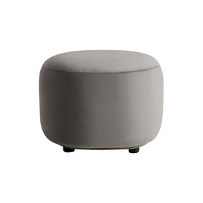 Curvo Velvet Oval Ottoman - Grey - sofa Grey Velvet BUBULAND HOME