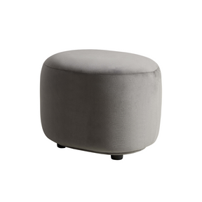 Curvo Velvet Oval Ottoman - Grey - sofa Grey Velvet BUBULAND HOME