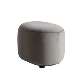 Curvo Velvet Oval Ottoman - Grey - sofa Grey Velvet BUBULAND HOME