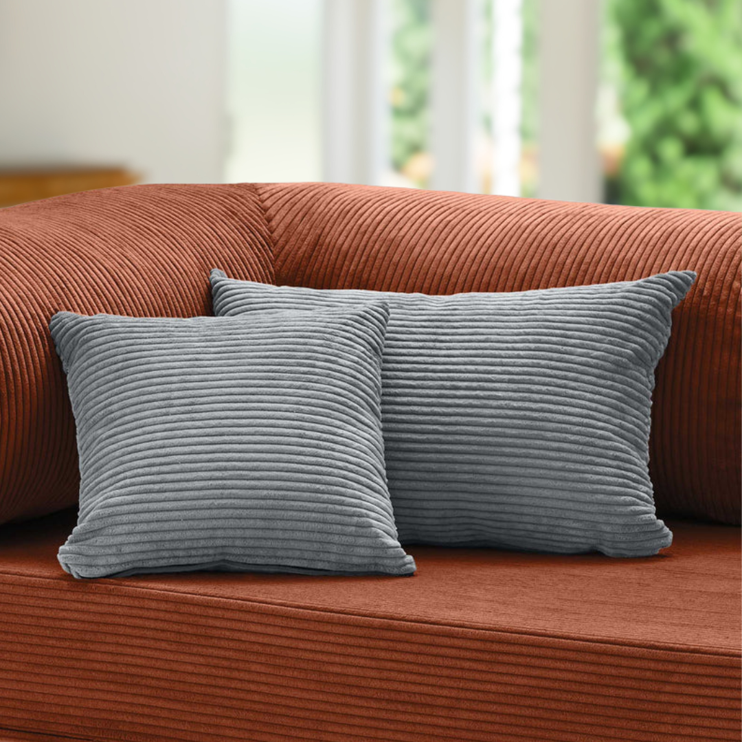 Belle Square and Rectangle Cushion - Burnt Orange Corduroy