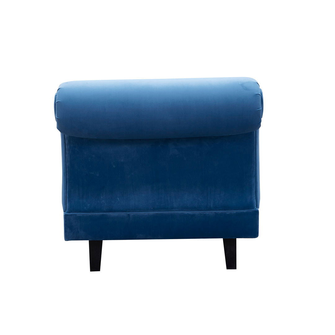Delatite Velvet Daybed Chaise Lounge - Blue BUBULAND HOME