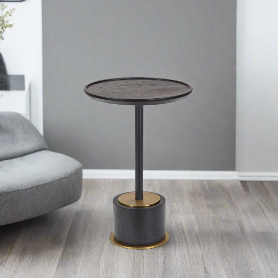 Dion Black Timber Side Table BUBULAND HOME