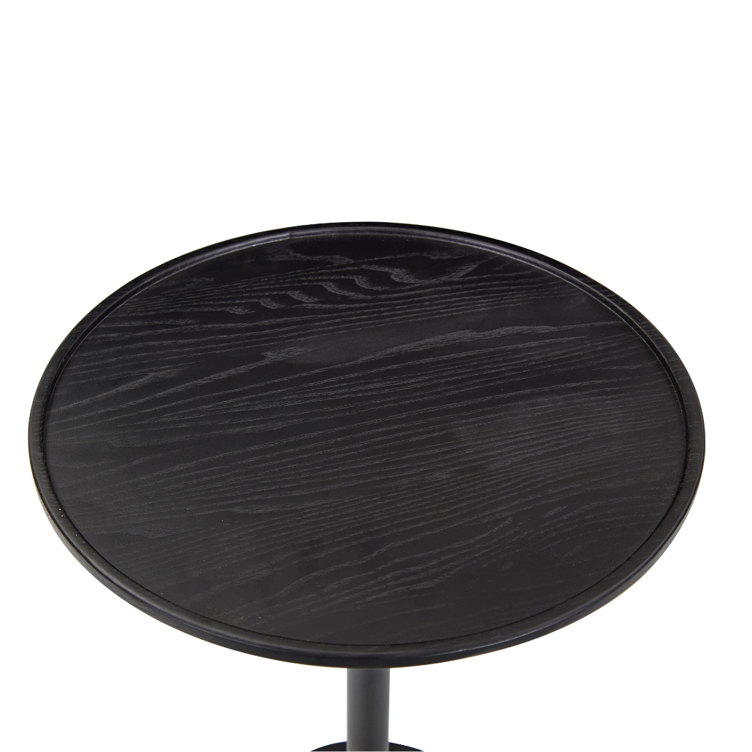 Dion Black Timber Side Table - Side Table Default Title BUBULAND HOME