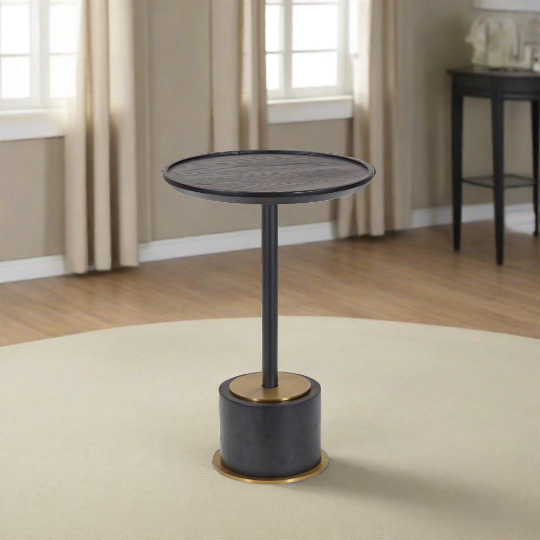 Dion Black Timber Side Table - Side Table Default Title BUBULAND HOME