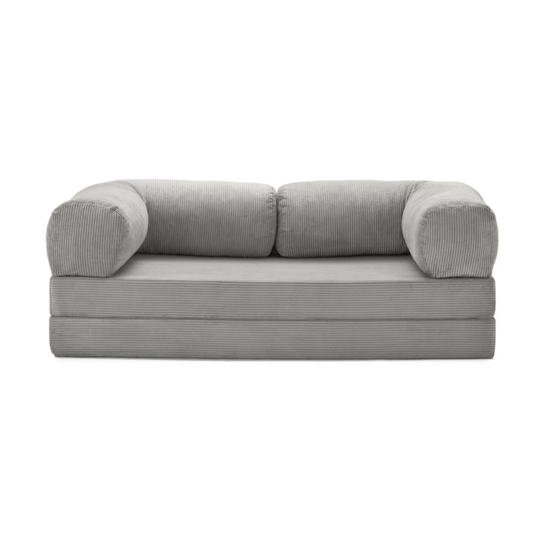 Belle Convertible Sofa Bed - Burnt Orange Corduroy - sofa 2 Seater / Dove Grey BUBULAND HOME