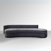 Dutti Curved 4 Seater Sofa with Pinched Plate - Grey Velvet BUBULAND HOME