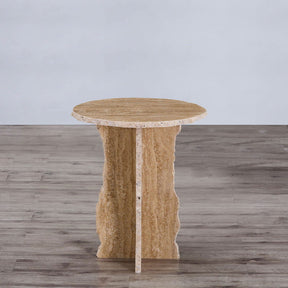 Edge Travertine Side Table BUBULAND HOME