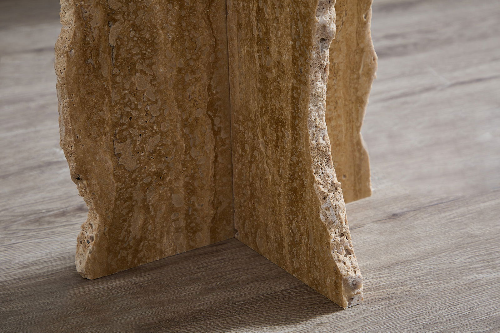 Edge Travertine Side Table BUBULAND HOME