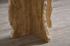 Edge Travertine Side Table BUBULAND HOME