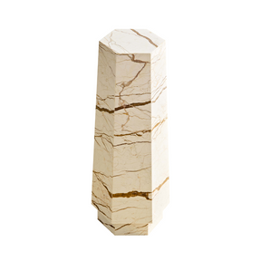 Elliot Hexagonal Marble Plinth - Brown Vein - Tall - Plinth Default Title BUBULAND HOME