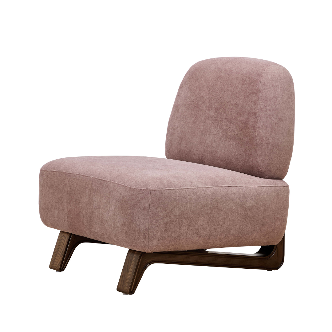 Farah Occasional Chair Dusty Pink Performance Angled On in White Background