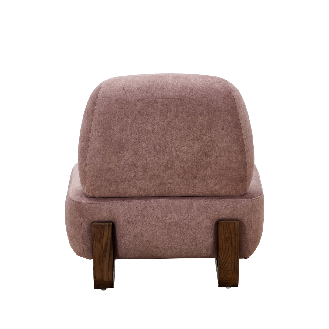 Farah Occasional Chair Dusty Pink Performance Back On in White Background