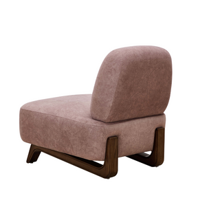 Farah Occasional Chair Dusty Pink Performance Angled Back On in White Background