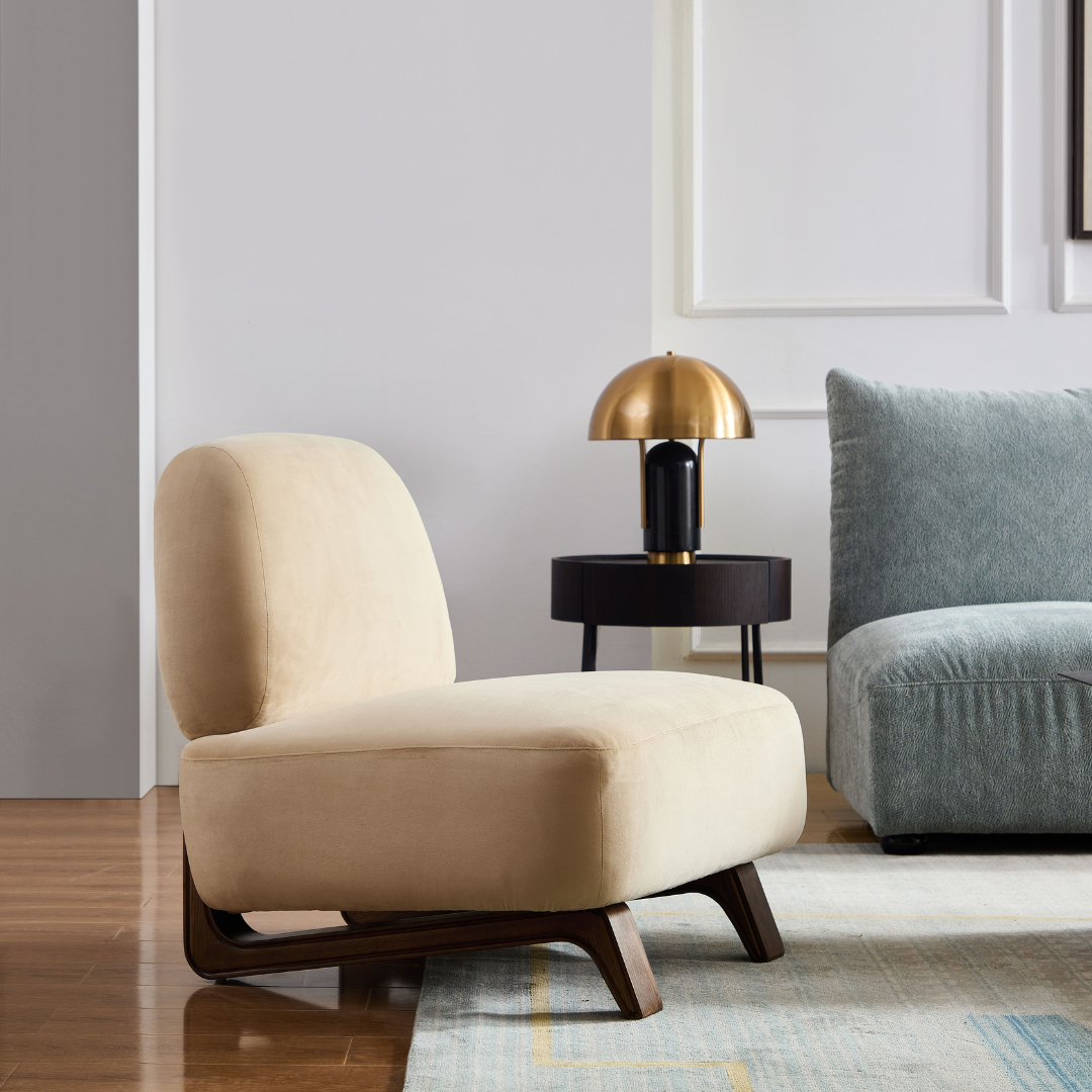 Farah Occasional Chair - Sand Velvet BUBULAND HOME