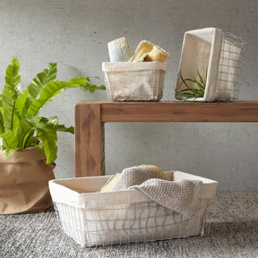 Fence Wrought Iron Cotton Storage Medium Basket - Homewares Default Title BUBULAND HOME