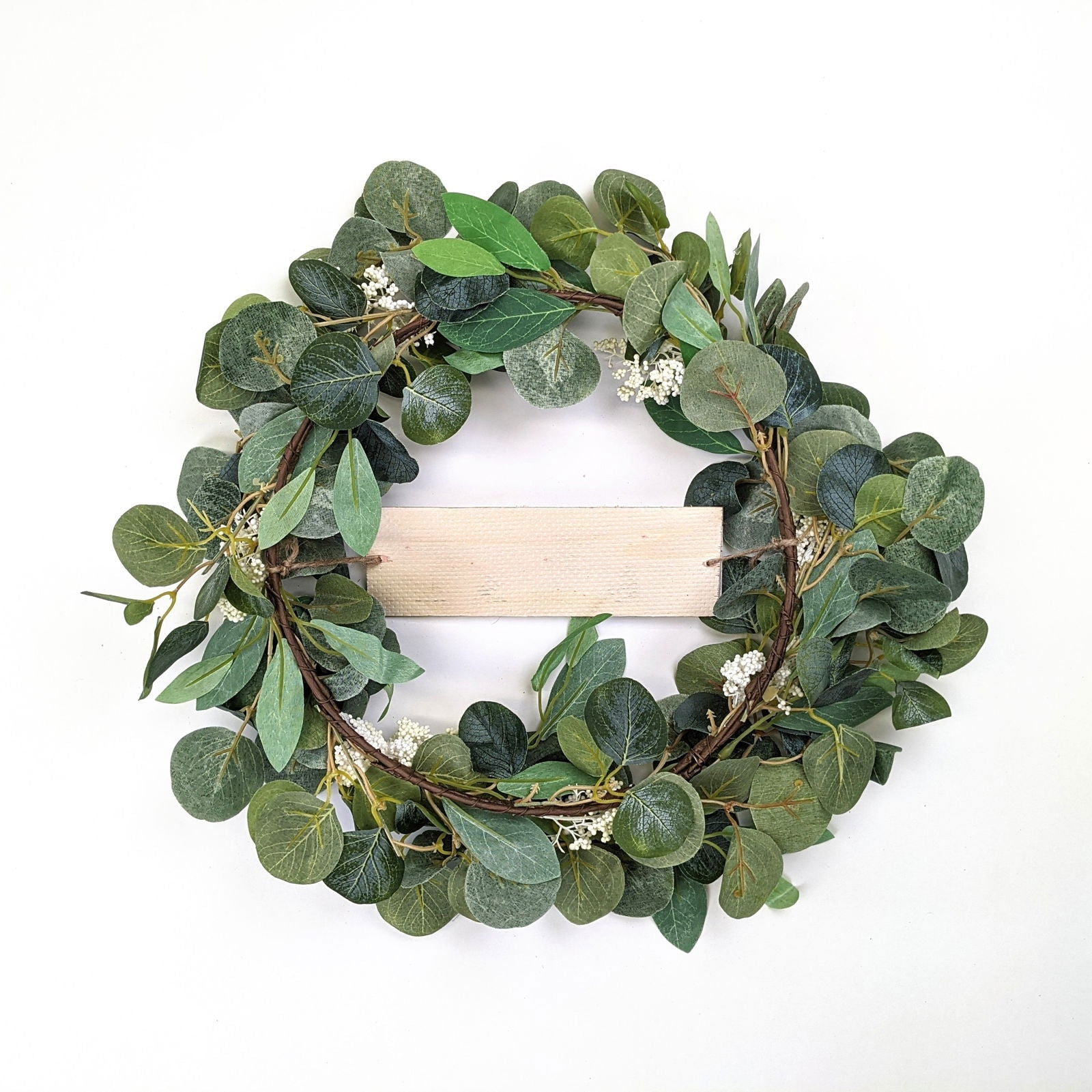 Foliage and White Floral Wreath - Seasonal & Holiday Decorations Default Title BUBULAND HOME