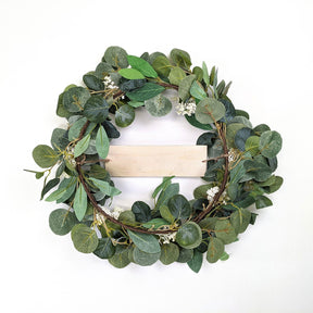 Foliage and White Floral Wreath - Seasonal & Holiday Decorations Default Title BUBULAND HOME