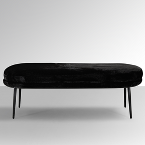 Glamour Bench Ottoman - Black Faux Fur BUBULAND HOME