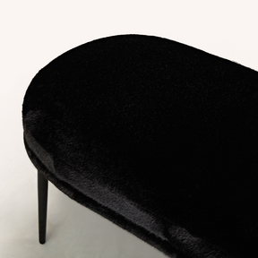 Glamour Bench Ottoman - Black Faux Fur BUBULAND HOME