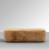 Glamour Long Oval Ottoman - Caramel Faux Fur - sofa Caramel Faux Fur BUBULAND HOME