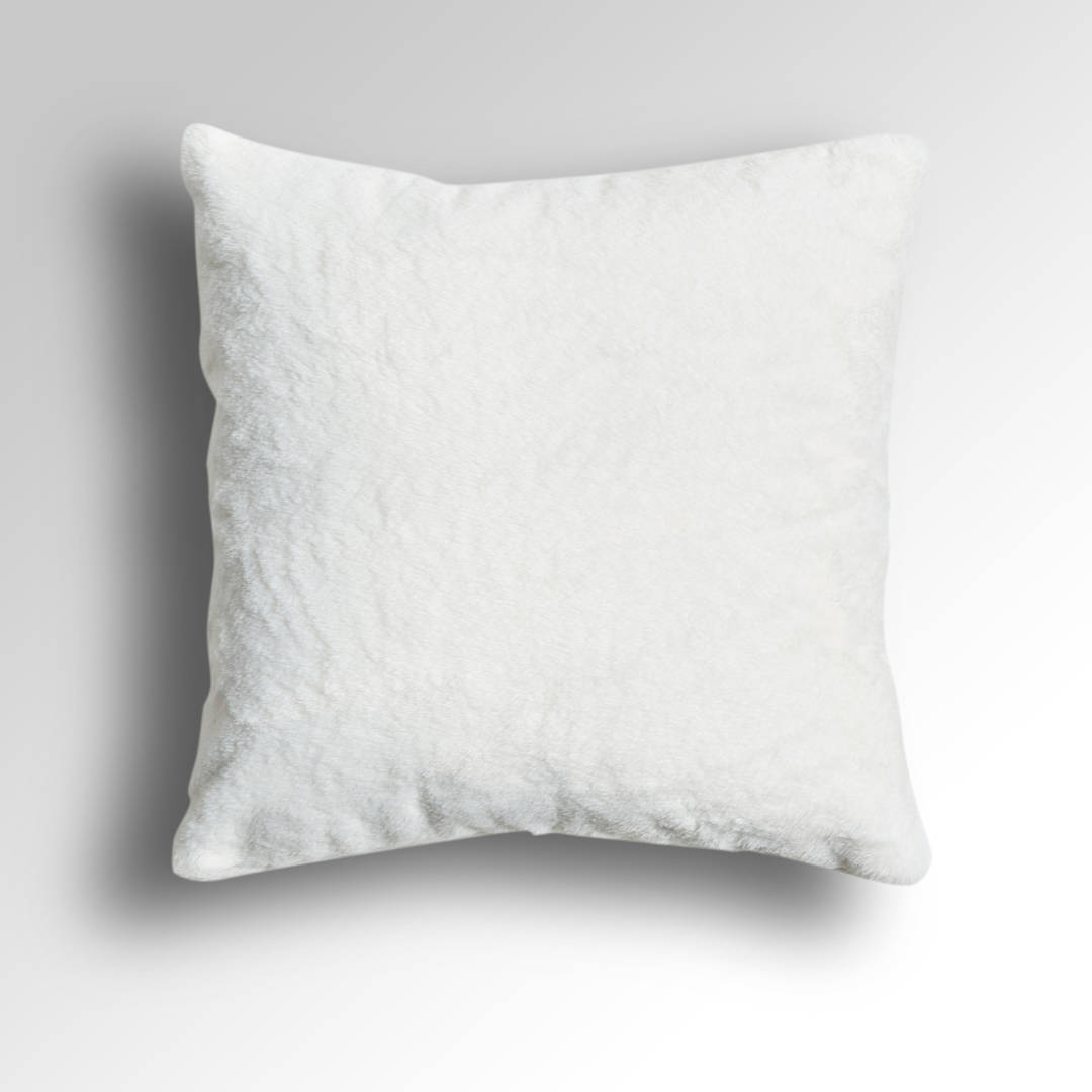 Glamour White Faux Fur Cushion - Square - BUBULAND HOME