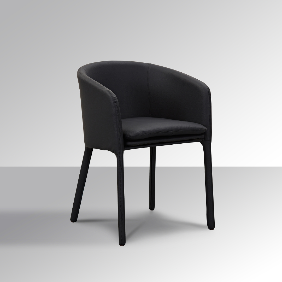 Goblet Dining Chair - Black Faux Leather - BUBULAND HOME