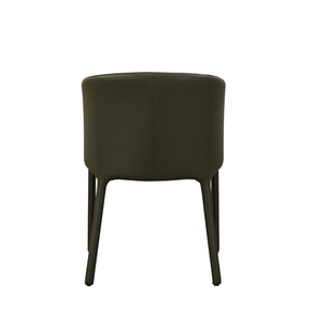 Goblet Dining Chair - Olive Green Faux Leather with Cross Stitching - BUBULAND HOME