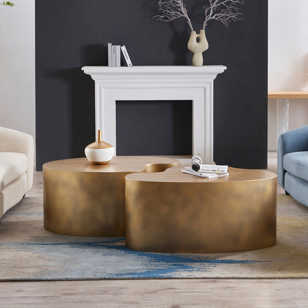 Golden Brass Coffee Table - BUBULAND HOME