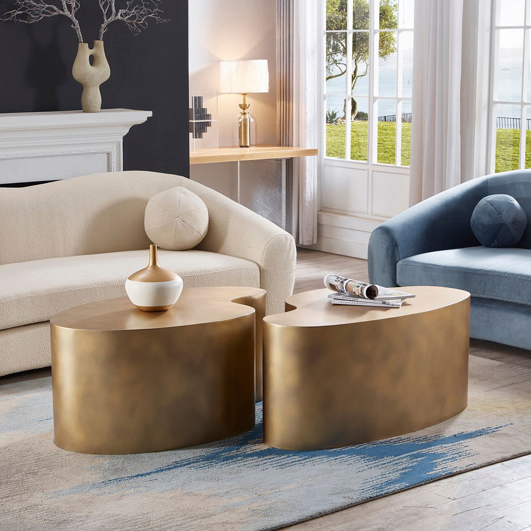 Golden Brass Coffee Table - BUBULAND HOME