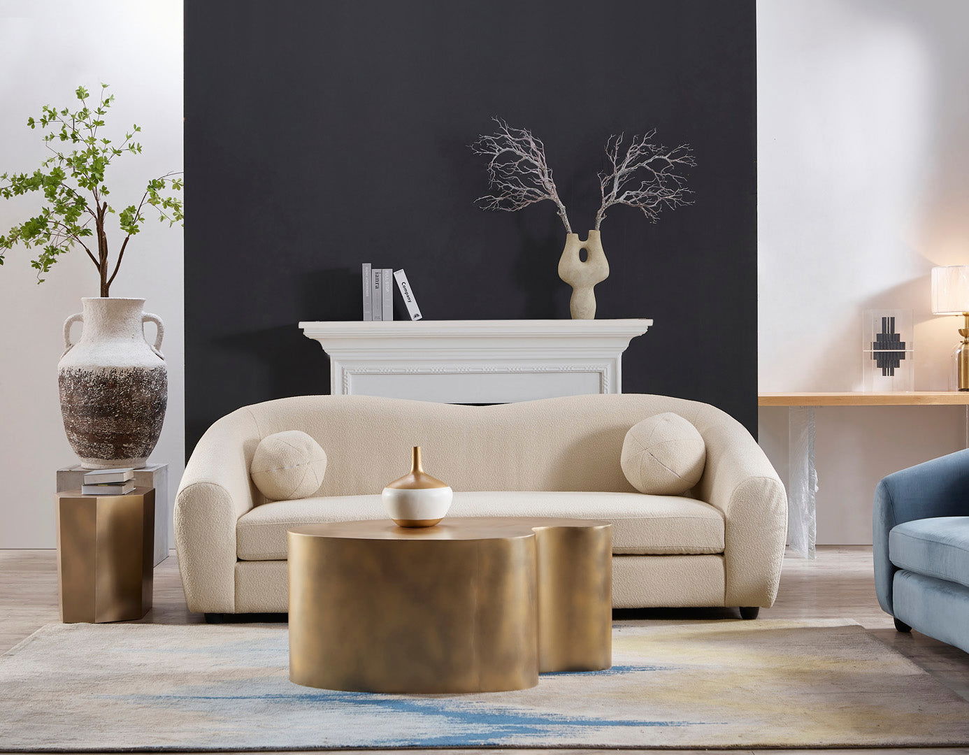 Golden Brass Coffee Table - BUBULAND HOME