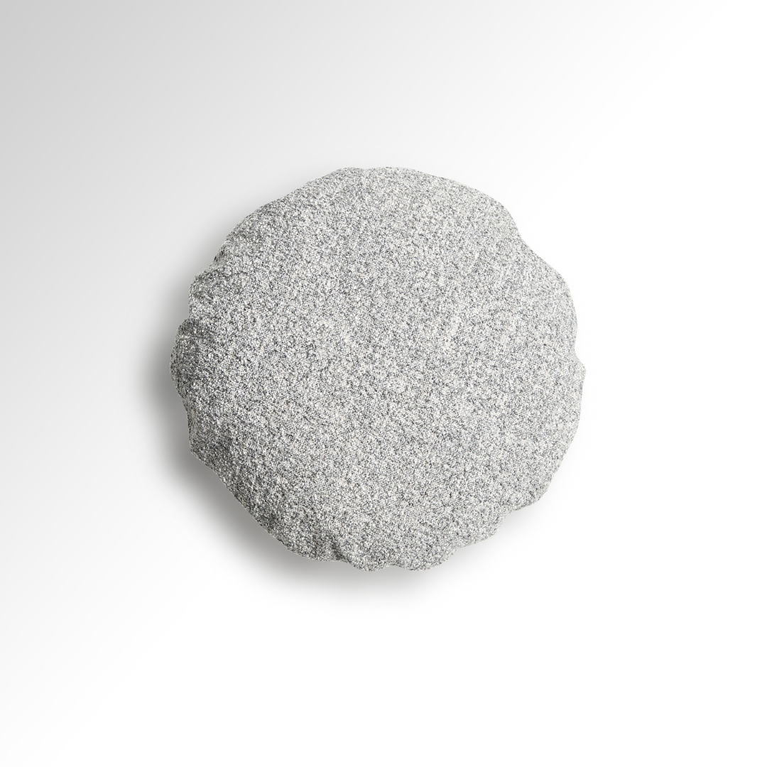 Moon Premium Weave Fabric Cushion - Dual Colours White/Grey Flat Round BUBULAND HOME