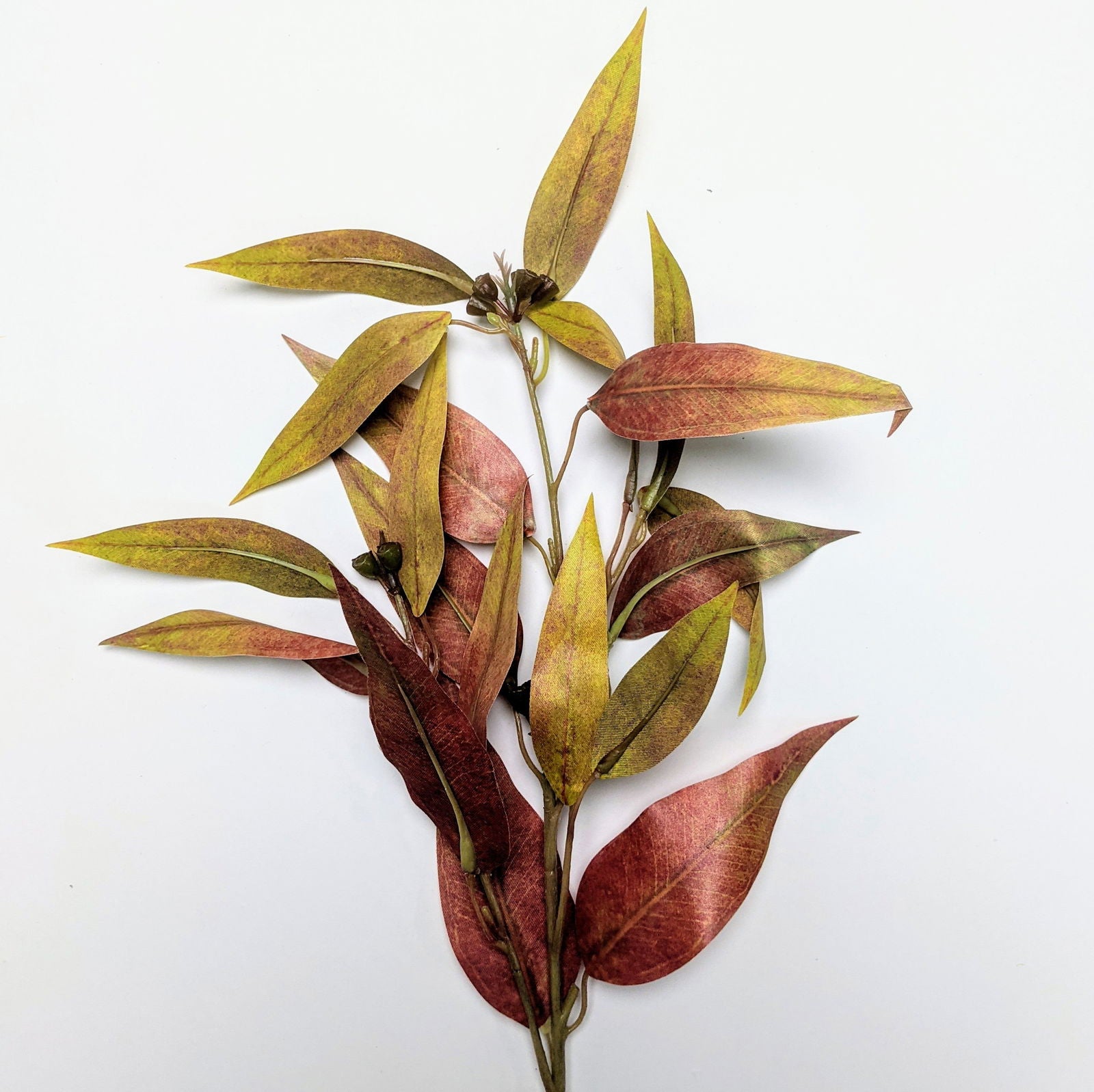 Artificial Gum - Eucalyptus Leaves - Yellow & Red BUBULAND HOME