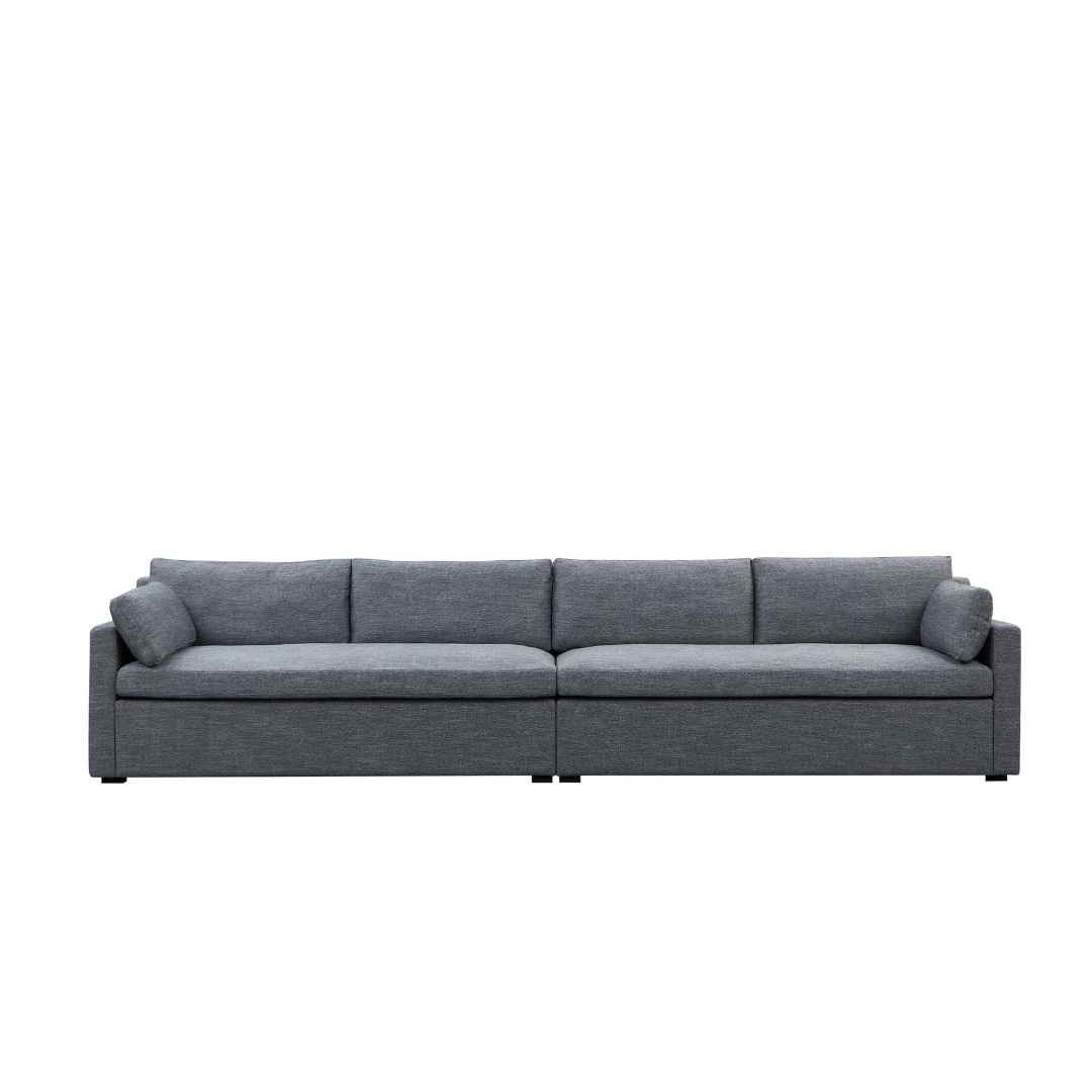 Hamilton L-Shaped Modular Sofa - Navy & Grey Weave BUBULAND HOME