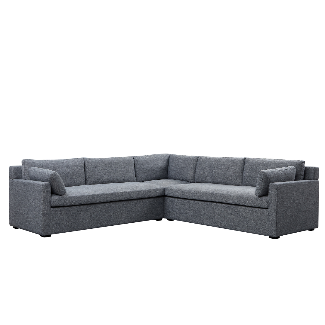 Hamilton L-Shaped Modular Sofa - Navy & Grey Weave BUBULAND HOME