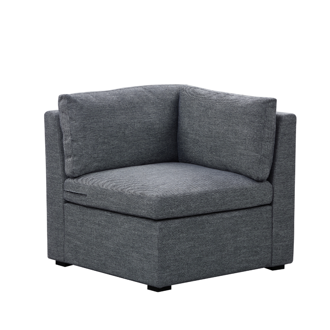 Hamilton L-Shaped Modular Sofa - Navy & Grey Weave BUBULAND HOME