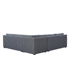 Hamilton L-Shaped Modular Sofa - Navy & Grey Weave BUBULAND HOME