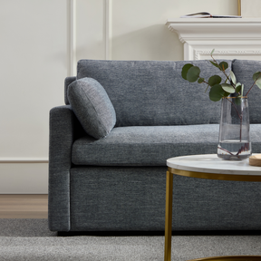 Hamilton L-Shaped Modular Sofa - Navy & Grey Weave BUBULAND HOME
