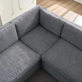 Hamilton L-Shaped Modular Sofa - Navy & Grey Weave BUBULAND HOME