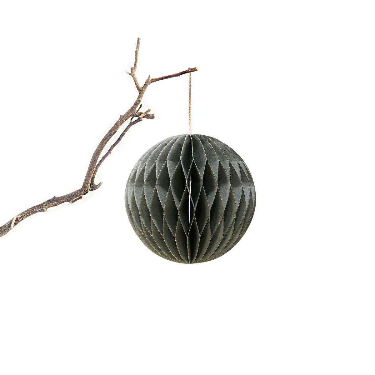 Happy Elves Origami Decoration - Bauble Grey - BUBULAND HOME