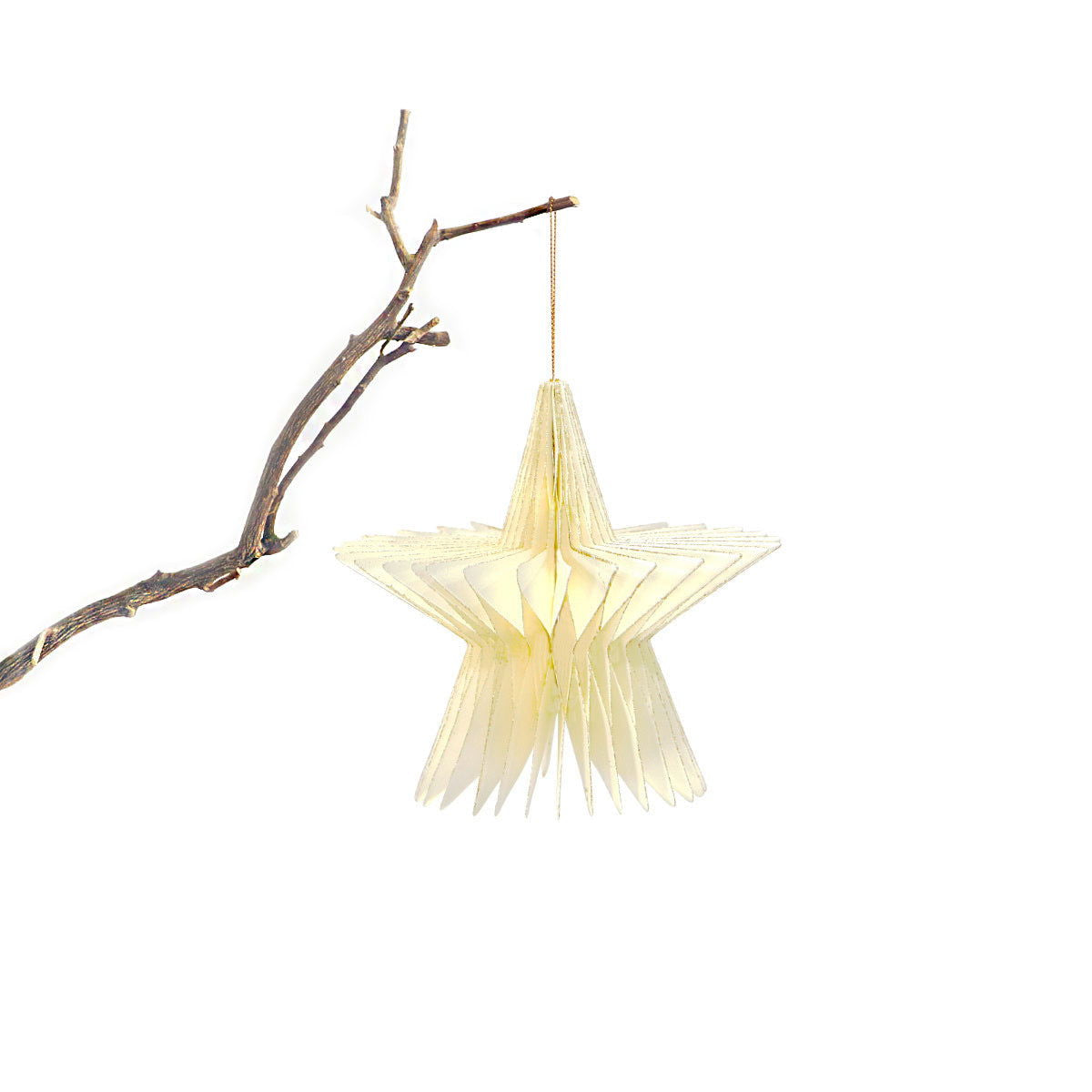 Happy Elves Origami Decoration - Star Cream - BUBULAND HOME