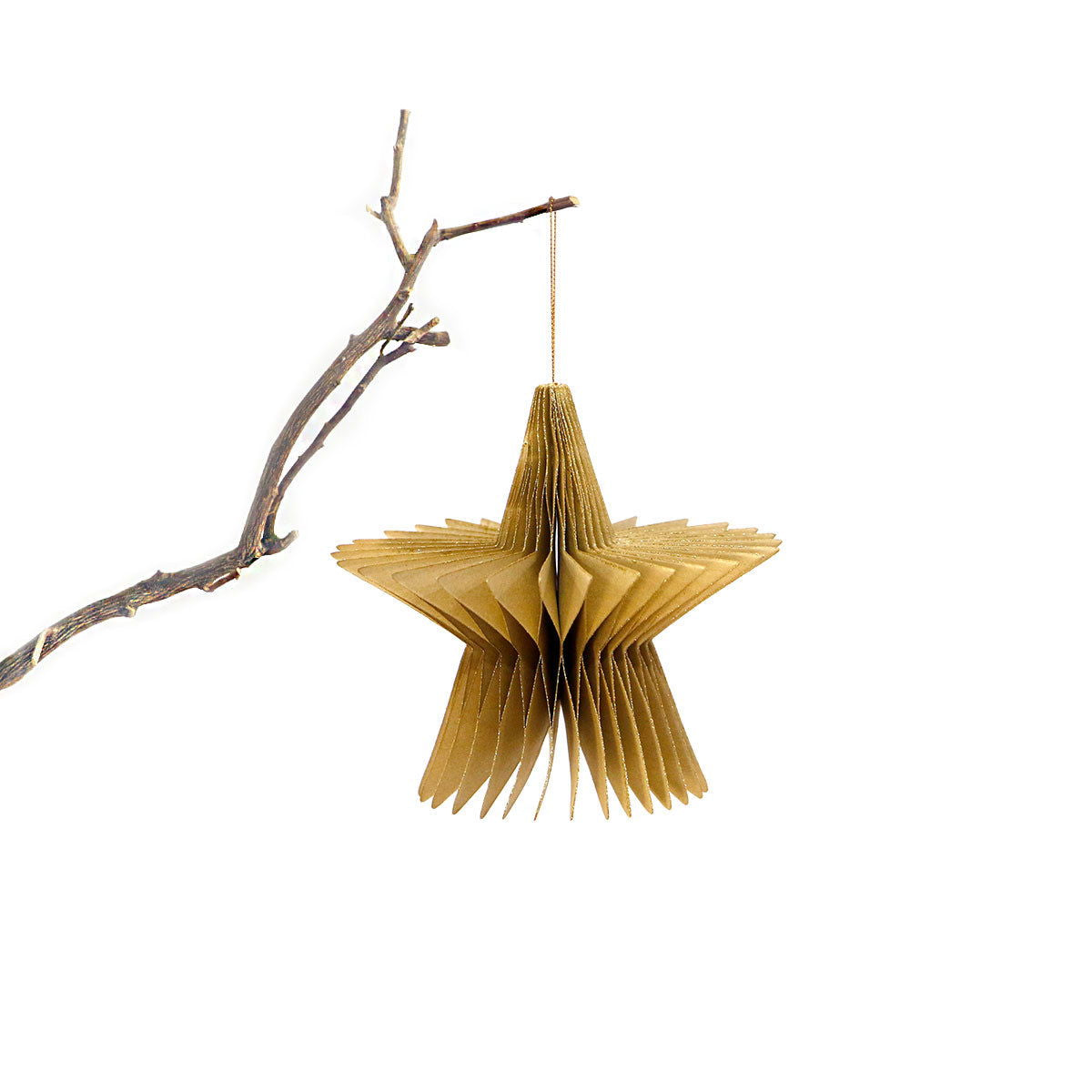 Happy Elves Origami Decoration - Star Gold - BUBULAND HOME