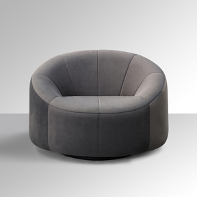 Hugo Swivel Armchair - Grey Patterned Velvet BUBULAND HOME