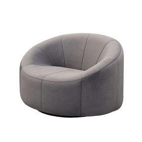 Hugo Swivel Armchair - Grey Patterned Velvet BUBULAND HOME